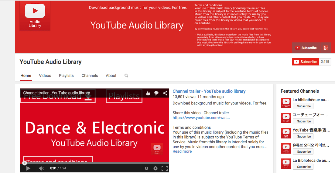 youtube audio library