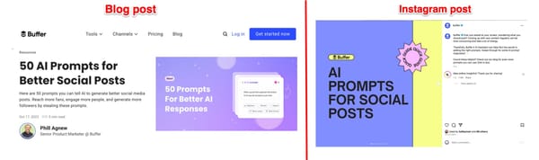 An example of content repurposing, turning long-form snippets into infographics for Instagram and Pinterest