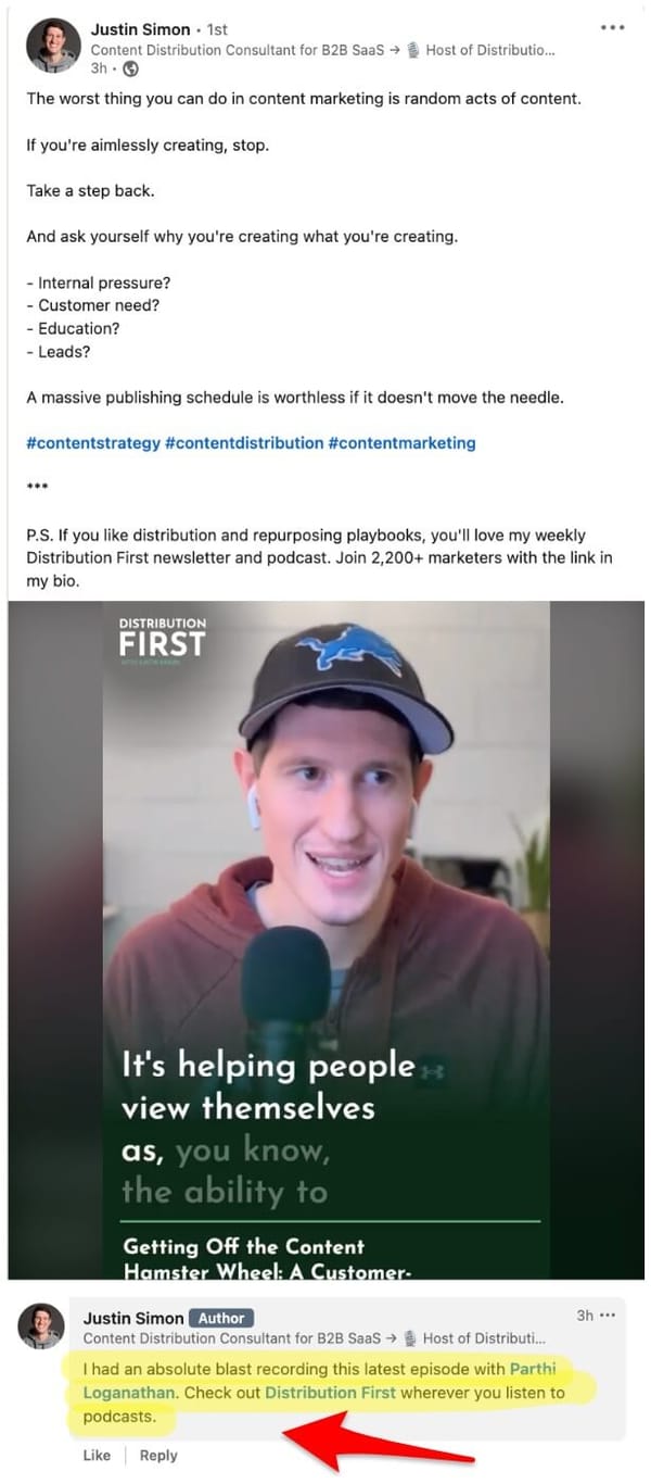 An example of content repurposing: turning video snippets into written takeaways for blogs, newsletters, and social media