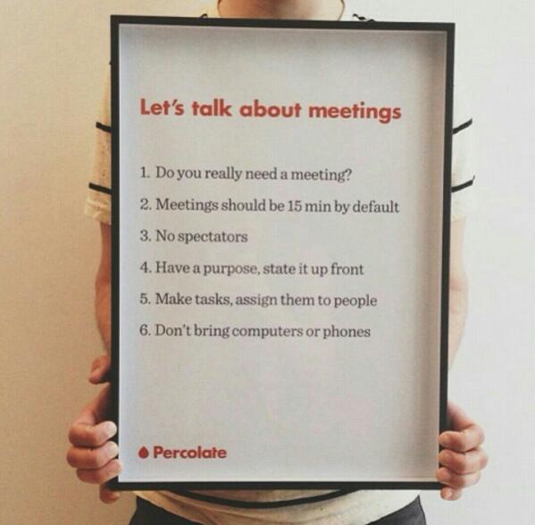 Percolate rules for meetings