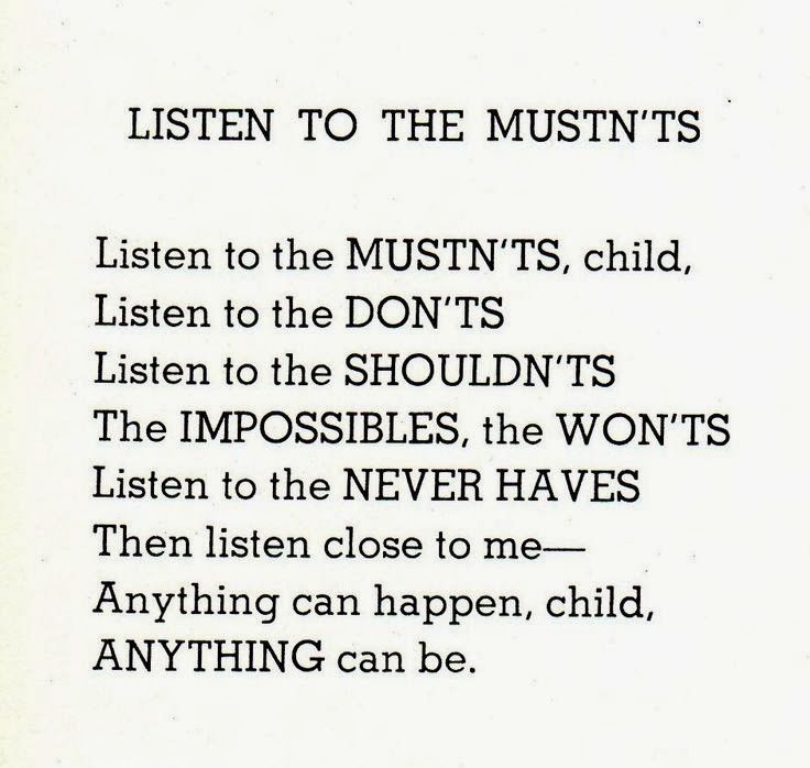 She Silverstein listen to the mustn'ts