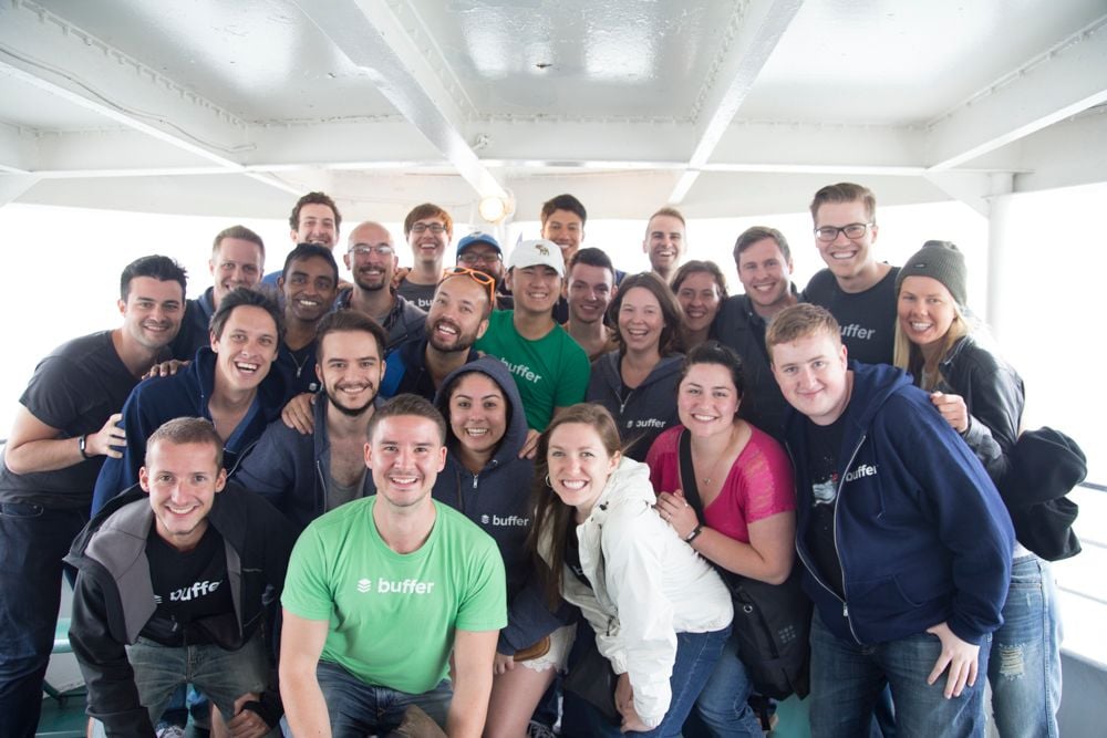 Buffer team on boat in New York