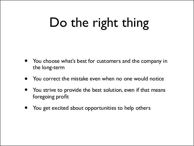 Buffer value 10: Do the right thing