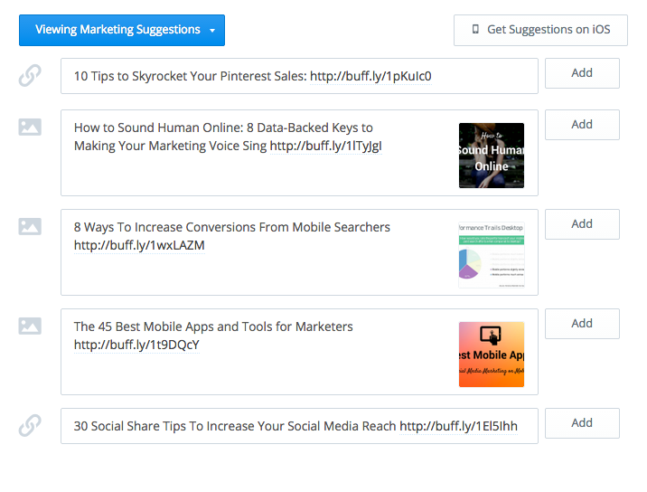 content suggestions marketing