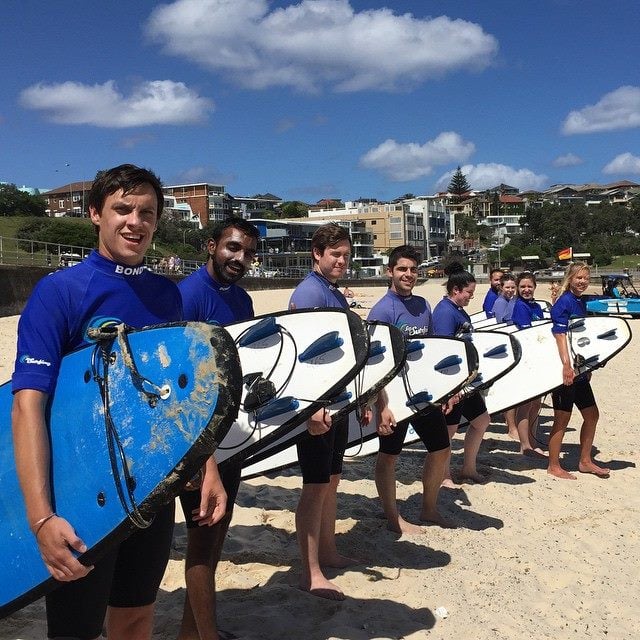 surfing Bondi