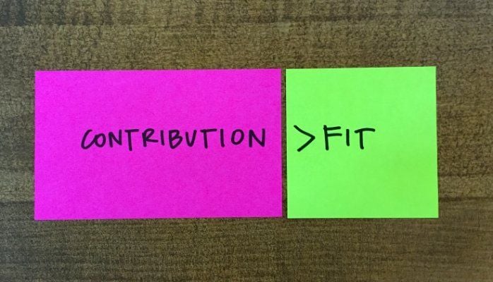 contribution vs. fit