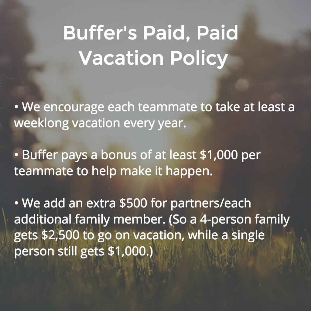 Buffer vacation policy