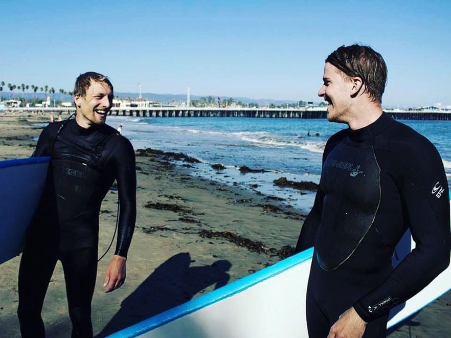 Leo: "Leo: Was so excited to get to spend some time with my family this year for vacation in France and also for spending some time in Santa Cruz learning to surf."