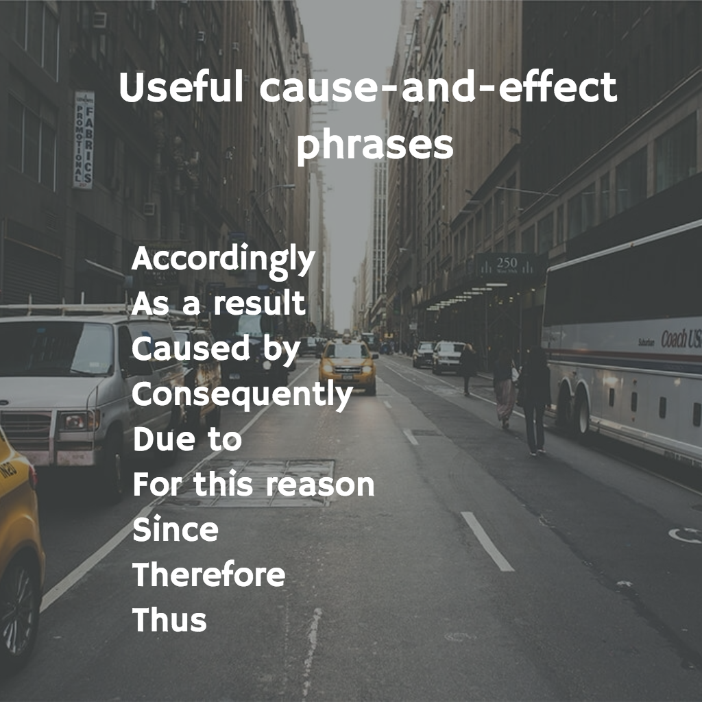 cause and effect phrases