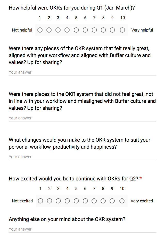 OKRs survey