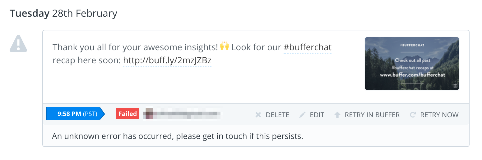 Retry in Buffer failed post