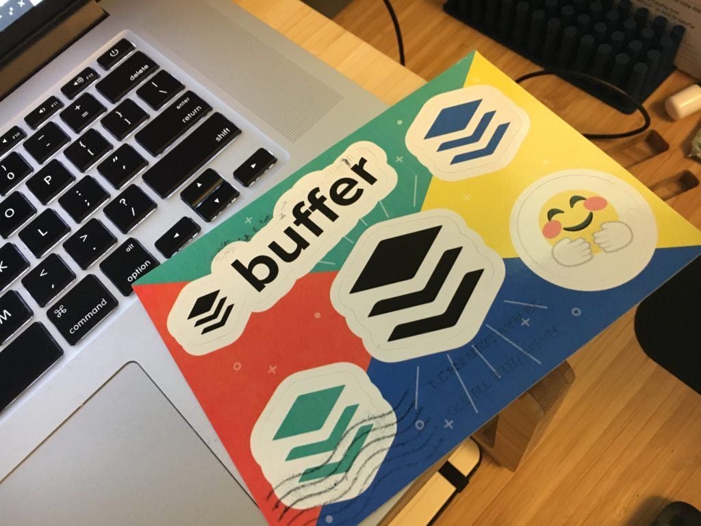 Buffer stickers postcard