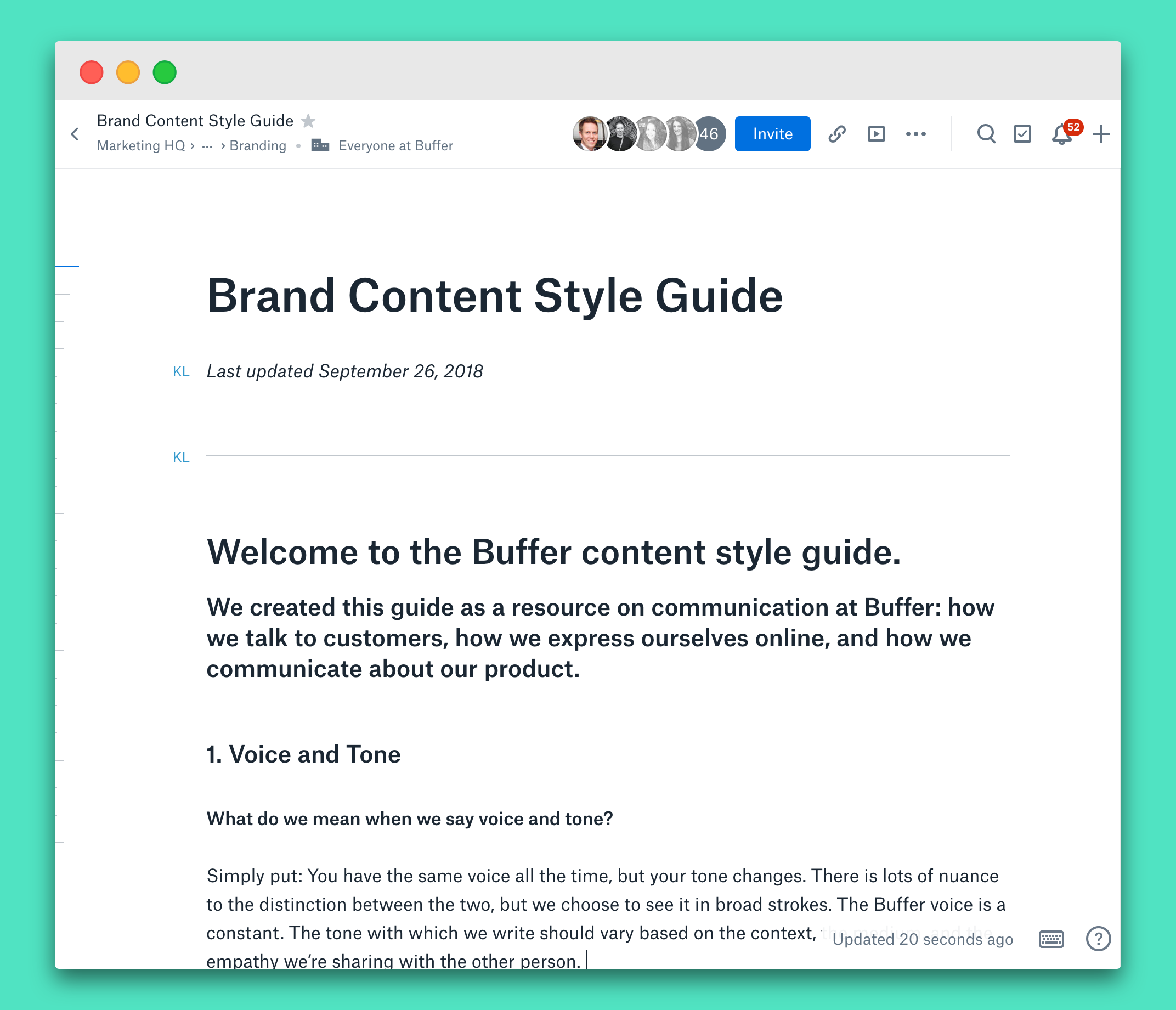 content style guide for a brand