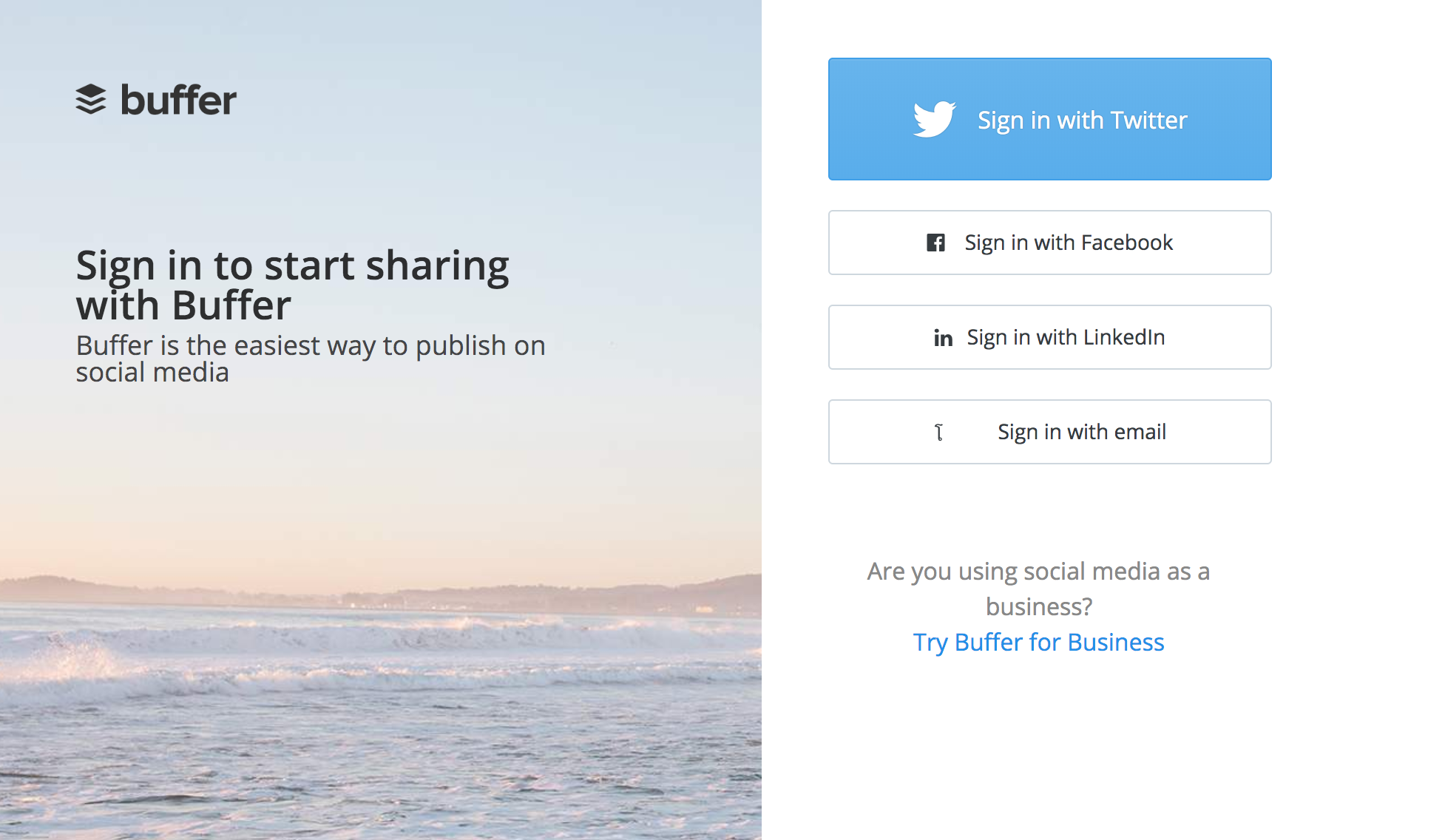 Buffer app website 2015