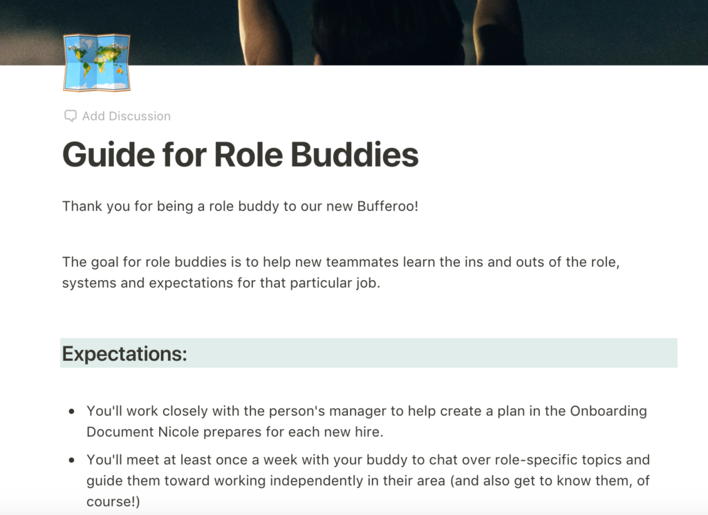 An image of our Paper doc guide for role buddies