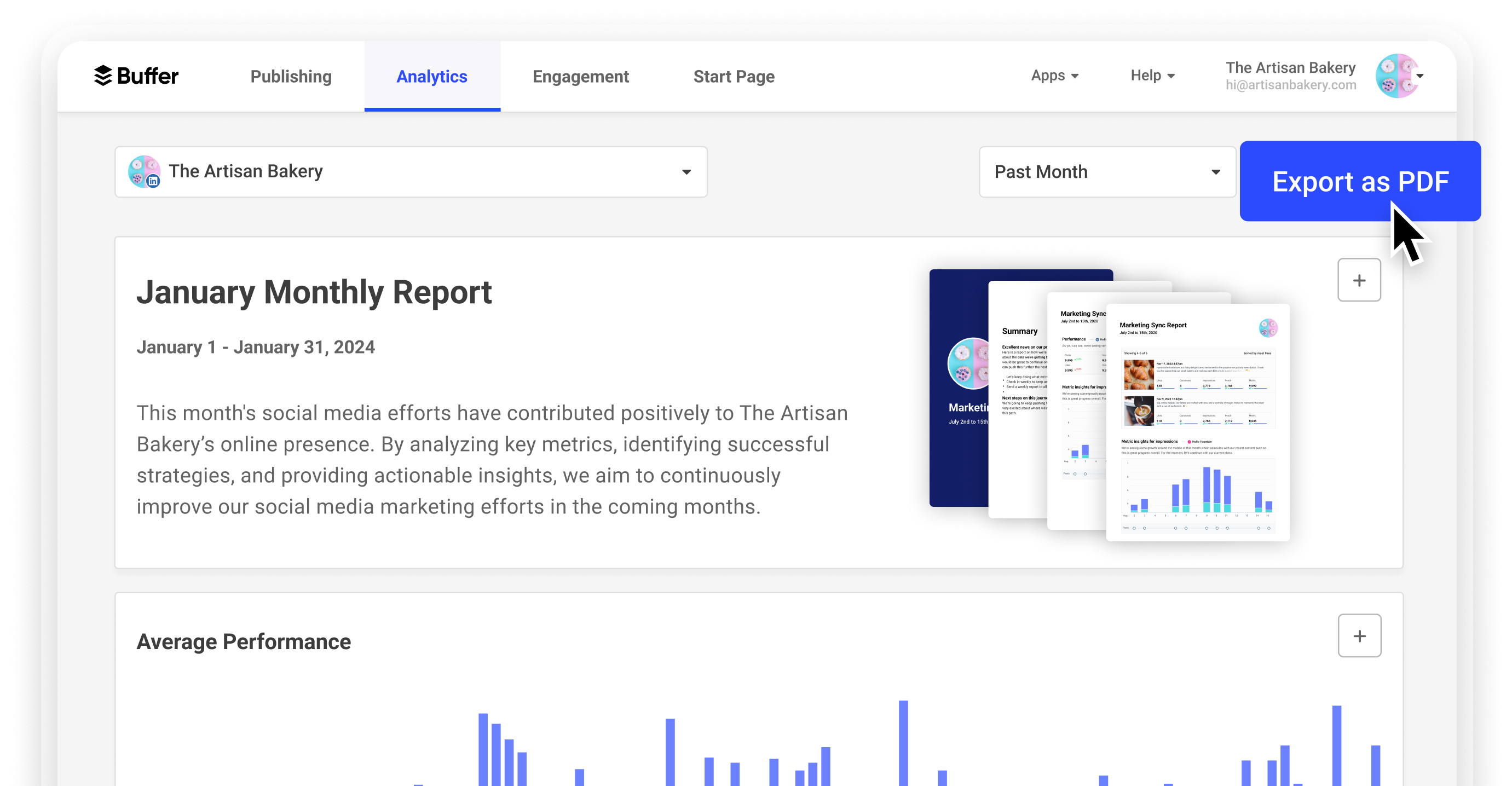 Highlight your success with customizable reports