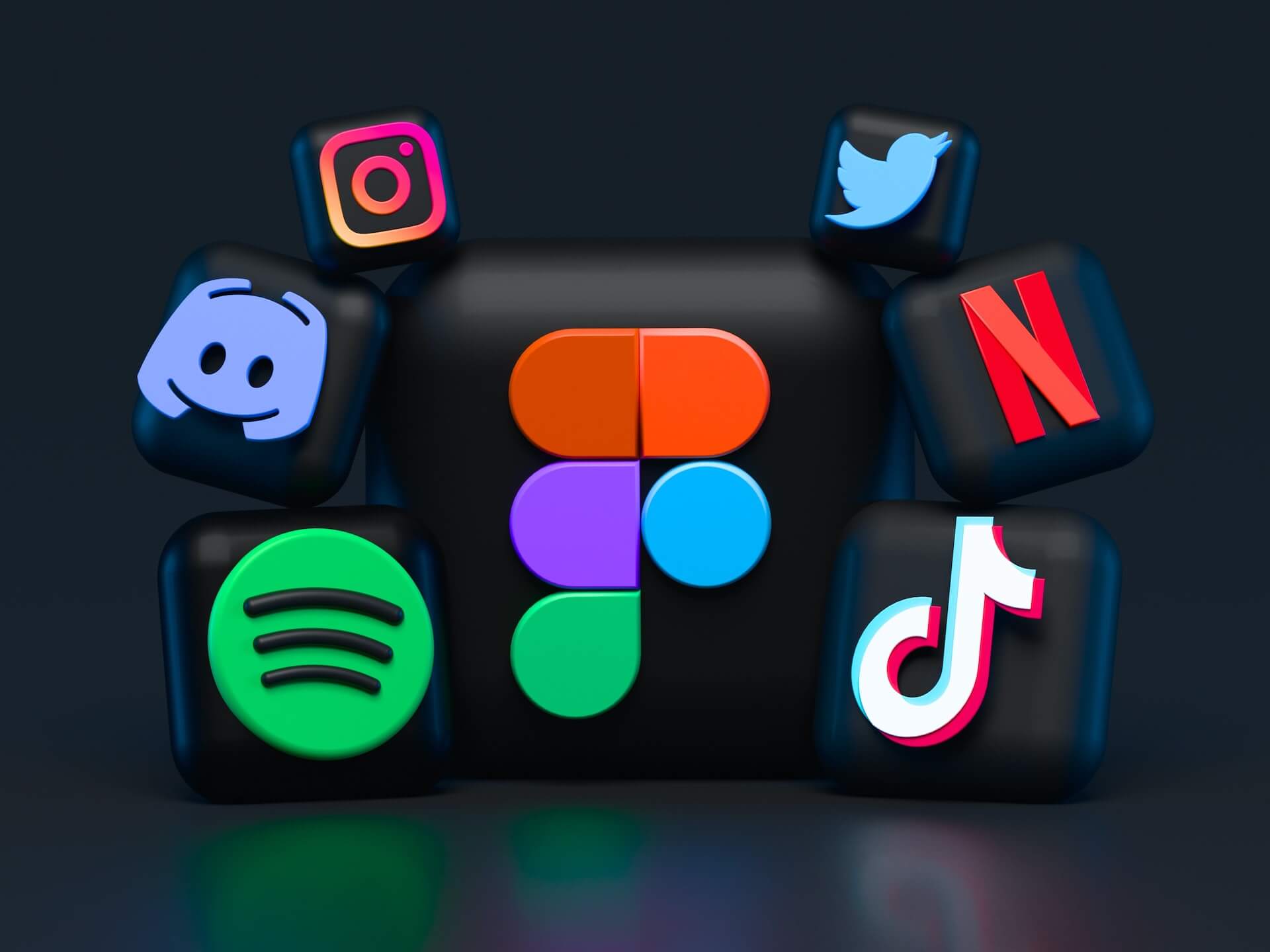 3D Icons of Social Media Apps