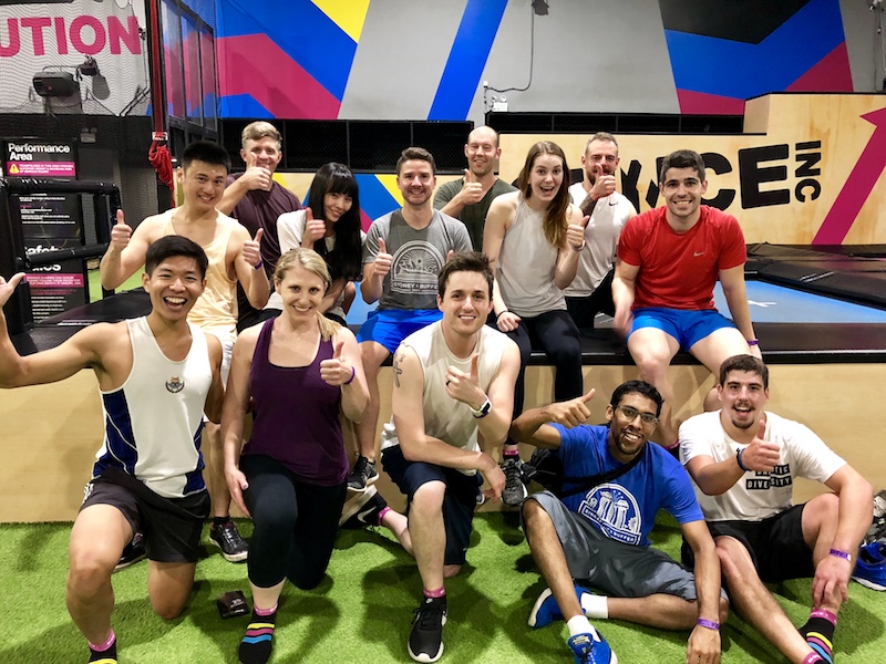 Buffer employees gathered after a workout
